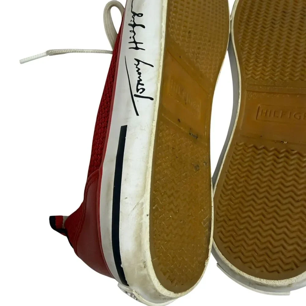 Tommy Hilfiger Gessie Sneaker Shoe Mesh Knit Slip On Women Red 7.5 - Picture 13 of 14